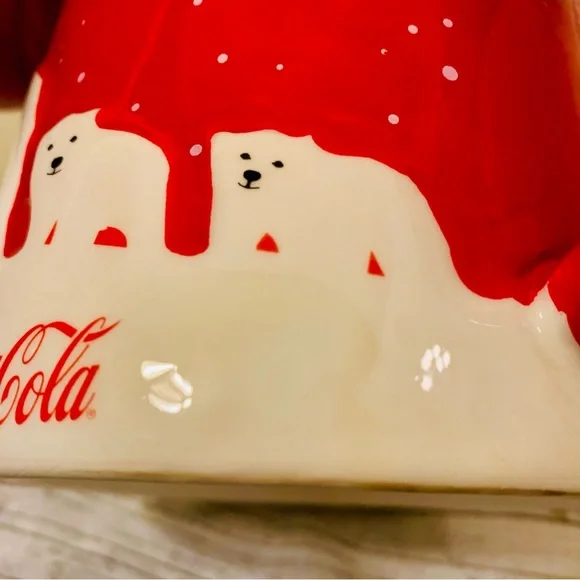 Coca-Cola Holiday Polar Bear Coffee Mug in Red and White - Picture 10 of 12